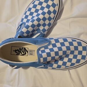 VANS Size 6.5 MEN size 8 WOMEN Heritage Blue And White Checkered